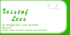 kristof less business card